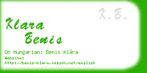 klara benis business card